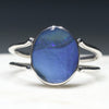 Natural Australian Solid Boulder Opal Silver Ring