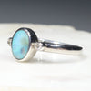 Opal and Diamond Silver Ring Side View