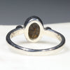Australian Solid Boulder Opal and Diamond Silver Ring - Size 5 Code - SRD73