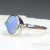 Australian Solid Boulder Opal and Diamond Silver Ring - Size 6.25 Code - SRD90