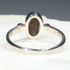 Australian Solid Boulder Opal and Diamond Silver Ring - Size 8 Code - SDR44