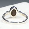 Australian Solid Boulder Opal and Diamond Silver Ring - Size 7 Code - SRD63