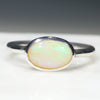 Silver White Boulder Opal Ring