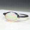 Australian Solid Opal Silver Ring - Size  5 Code - SRJA10