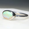 Silver Opal Ring Green Flash opal Colour