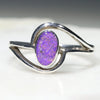 Natural Australian solid Purple Opal Silver Ring