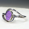 Purple Opal Silver Ring Side View