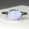 Natural Australian Boulder Opal Silver Ring