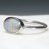Natural Australian Boulder Opal Silver Ring - Size 10.5 Code - R60