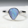 Silver Pear Shape Opal Ring 