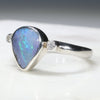 Silver Pear Shape Opal Ring Side View