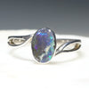 Natural Australian Solid Opal Silver Ring