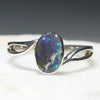 Natural Australian Boulder Opal Silver Ring - Size 10.5 Code - R50