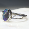 Natural Australian Boulder Opal Silver Ring - Size 10.5 Code - R50