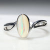 Natural Australian Solid Opal Silver Ring