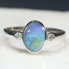 Australian Opal and Diamond ring