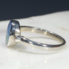 Australian Solid Boulder Opal and Diamond Silver Ring - Size 7 Code - SRD56