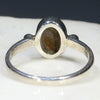 Australian Solid Boulder Opal and Diamond Silver Ring - Size 7 Code - SRD56