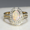 Opal and Diamond Gold Engagement Ring 