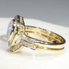 Natural Australian Solid Opal & Diamond Gold Engagement and Wedding Ring Set-  Size 7 Code- RL8