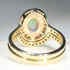 Natural Australian Solid Opal & Diamond Gold Engagement and Wedding Ring Set-  Size 7 Code- RL8