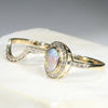 Natural Australian Solid Opal & Diamond Gold Engagement and Wedding Ring Set-  Size 7 Code- RL8