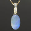 Natural Australian Boulder Opal Gold and Diamond Pendant