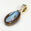 Australian Boulder Opal and Diamond Gold Pendant Code -GPA159