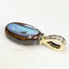 Australian Boulder Opal and Diamond Gold Pendant Code -GPA159