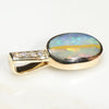 Natural Australian Boulder Opal and Diamond Gold Pendant Code -GPA134