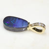 Australian Boulder  Opal and Diamond Gold Pendant Code -GPA156