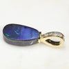 Australian Boulder  Opal and Diamond Gold Pendant Code -GPA156
