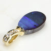 Australian Boulder  Opal and Diamond Gold Pendant Code -GPA156