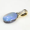 Australian Boulder  Opal and Diamond Gold Pendant Code -GPA160