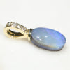 Australian Boulder  Opal and Diamond Gold Pendant Code -GPA160