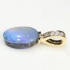 Simple 10k Gold Opal and Diamond Design