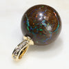 Australian Boulder Opal Matrix and Diamond  Gold Pendant Code -GPA85