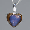 Natural Australian Silver Opal Heart Pendant