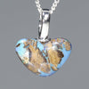 Heart Shape Australian Opal Silver Pendant with Silver Chain (9.5mm x 13mm) Code-SD161