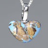 Heart Shape Australian Opal Silver Pendant with Silver Chain (9.5mm x 13mm) Code-SD161