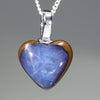 Natural Australianv solid Boulder Opal Silver Heart Pendant