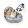 Heart Shape Australian Opal Silver Pendant with Silver Chain (9.5mm x 13mm) Code-SD161