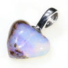 Natural Australian Boulder Opal Heart Pendant
