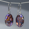 Australian Boulder Opal Matrix Silver Earrings Code -SE297