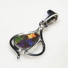 Natural Australian Boulder Opal 18k White Gold Pendant Code-HJ02