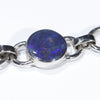 Natural Australian Solid Boulder Opal Silver Bracelet