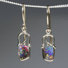 Natural Australian Opal Gold Earrings