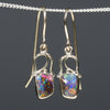 Stunning Natural Australian Boulder Opal 9k Gold Earrings