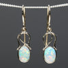 Natural Australian Crystal Opal Gold Earrings