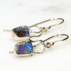 Natural Australian  Boulder Opal Gold Earrings (6 x 4mm) Code GE43